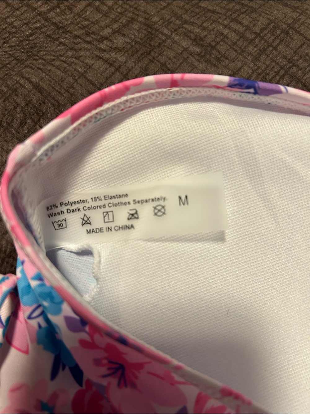 Pink & Blue Floral Bandeau Bikini Top - Picture 3 of 3